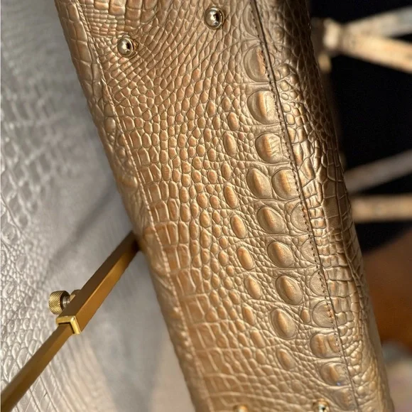 Brahmin Gold Metallic Crocodile Embossed Anywhere Tote - Picture 15 of 16